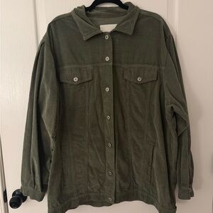American Eagle Green Corduroy Jacket